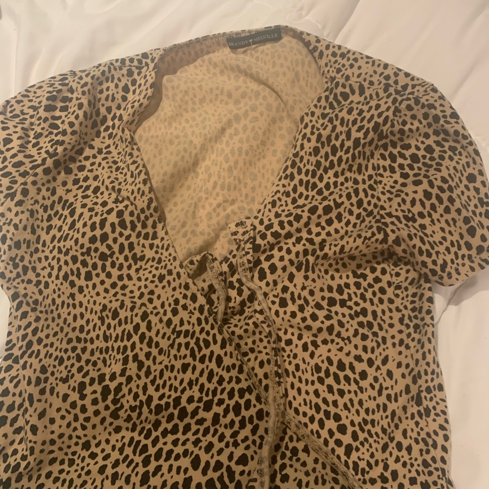 brandy Melville leopard print wrap top